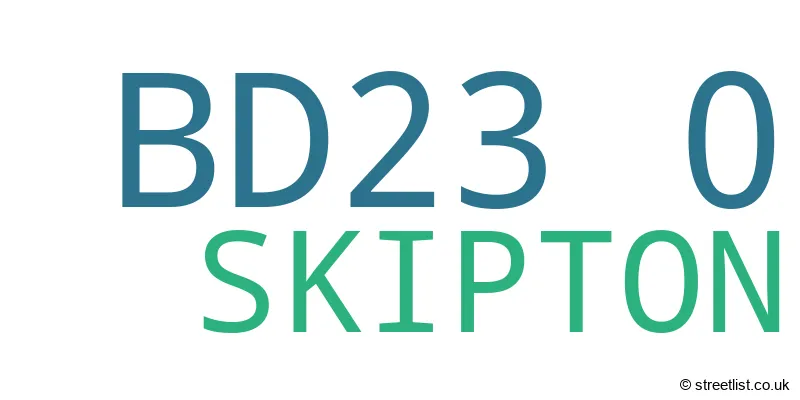 A word cloud for the BD23 0 postcode